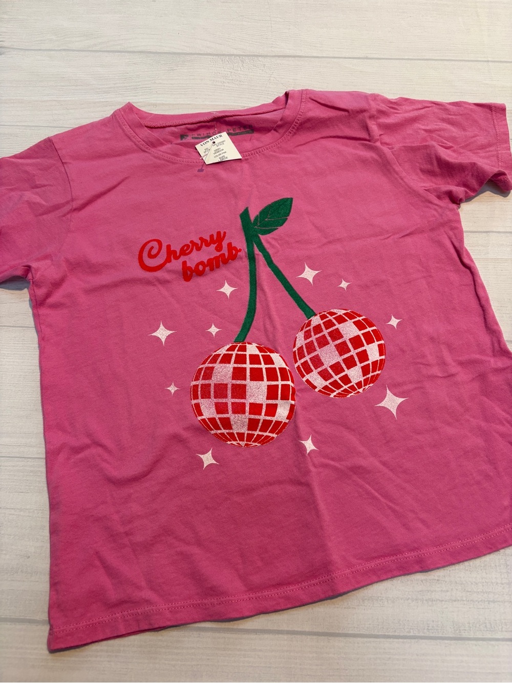 Prince Peter Collection Pink Tee with Cherry Disco Graphic